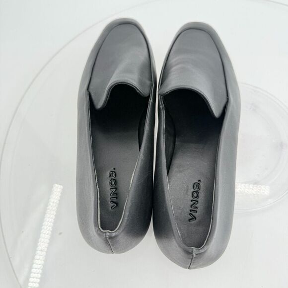 Vince Womens Brette Leather Slip On Loafer Flats Size 7 M Black Leather - Picture 12 of 14